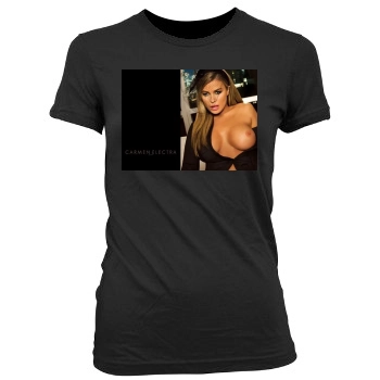 Carmen Electra Women's Junior Cut Crewneck T-Shirt