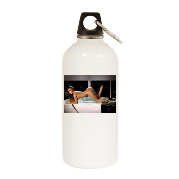 Carmen Electra White Water Bottle With Carabiner