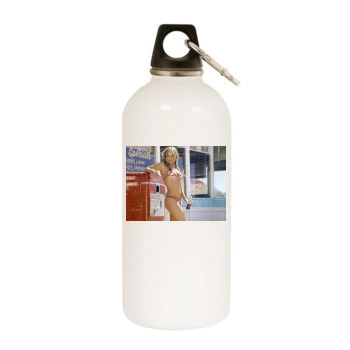 Carmen Electra White Water Bottle With Carabiner