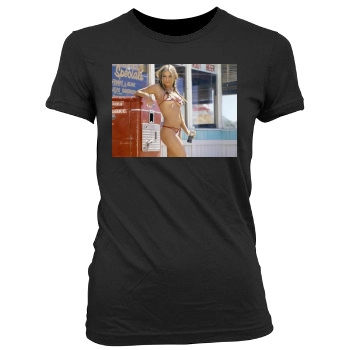 Carmen Electra Women's Junior Cut Crewneck T-Shirt