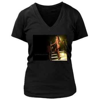 Carmen Electra Women's Deep V-Neck TShirt