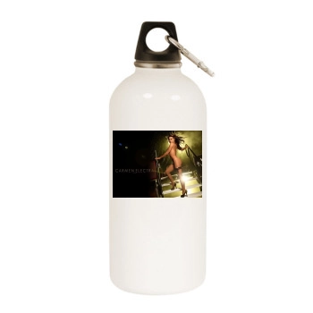 Carmen Electra White Water Bottle With Carabiner