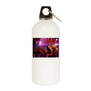 Carmen Electra White Water Bottle With Carabiner