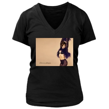 Carmen Electra Women's Deep V-Neck TShirt