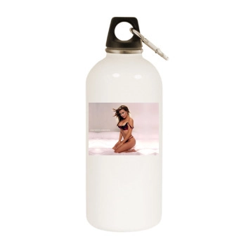 Carmen Electra White Water Bottle With Carabiner