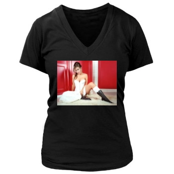 Carmen Electra Women's Deep V-Neck TShirt