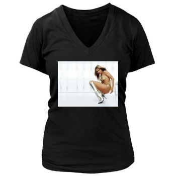 Carmen Electra Women's Deep V-Neck TShirt