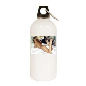 Carmen Electra White Water Bottle With Carabiner