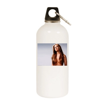 Carmen Electra White Water Bottle With Carabiner