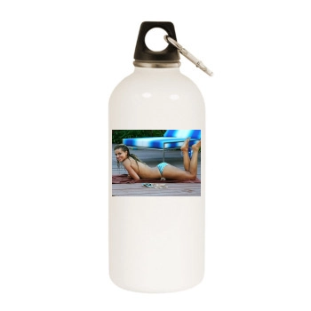 Carmen Electra White Water Bottle With Carabiner