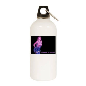 Carmen Electra White Water Bottle With Carabiner