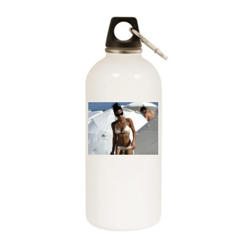 Cassie Ventura White Water Bottle With Carabiner