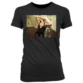 Charlize Theron Women's Junior Cut Crewneck T-Shirt