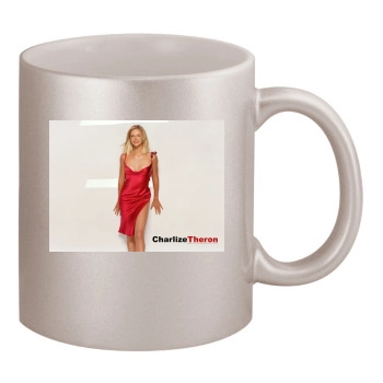 Charlize Theron 11oz Metallic Silver Mug