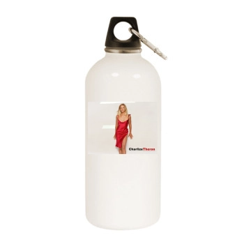 Charlize Theron White Water Bottle With Carabiner