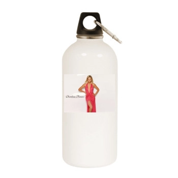 Charlize Theron White Water Bottle With Carabiner