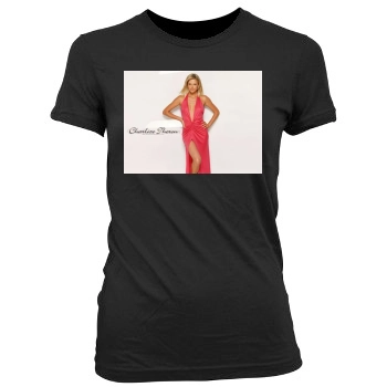 Charlize Theron Women's Junior Cut Crewneck T-Shirt