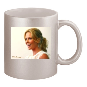 Charlize Theron 11oz Metallic Silver Mug