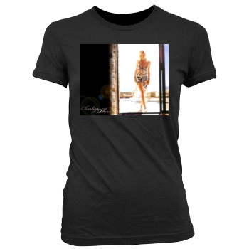 Charlize Theron Women's Junior Cut Crewneck T-Shirt