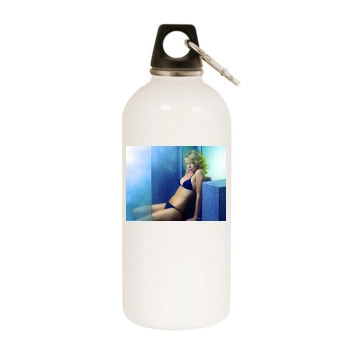 Charlize Theron White Water Bottle With Carabiner