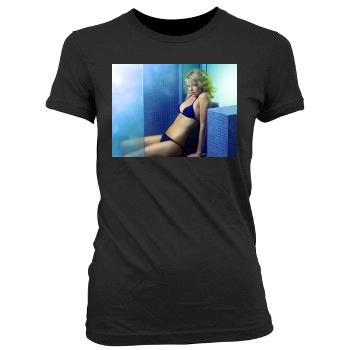 Charlize Theron Women's Junior Cut Crewneck T-Shirt