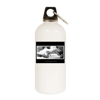 Charlize Theron White Water Bottle With Carabiner