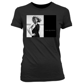 Charlize Theron Women's Junior Cut Crewneck T-Shirt