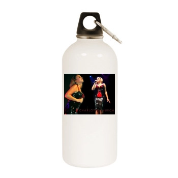 Charlotte Church White Water Bottle With Carabiner