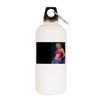 Cheryl Tweedy White Water Bottle With Carabiner