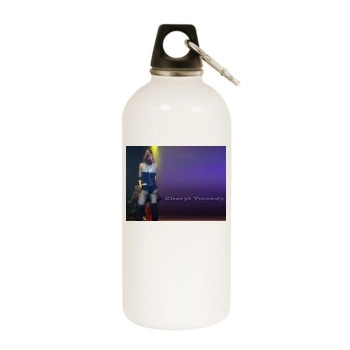 Cheryl Tweedy White Water Bottle With Carabiner