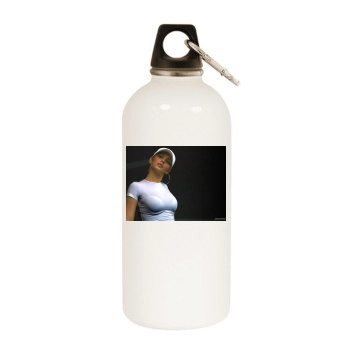 Cheryl Tweedy White Water Bottle With Carabiner
