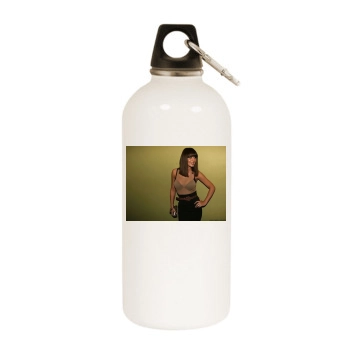 Cheryl Tweedy White Water Bottle With Carabiner