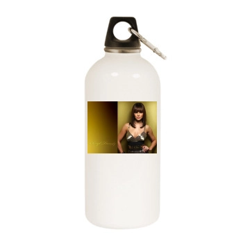 Cheryl Tweedy White Water Bottle With Carabiner