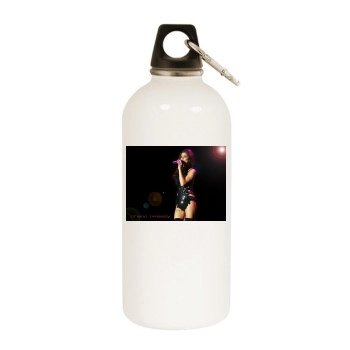 Cheryl Tweedy White Water Bottle With Carabiner