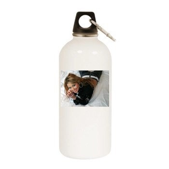 Cheryl Tweedy White Water Bottle With Carabiner