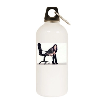 Cheryl Tweedy White Water Bottle With Carabiner