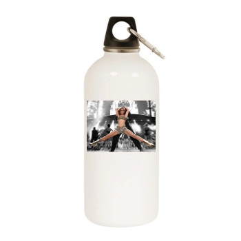 Cheryl Tweedy White Water Bottle With Carabiner