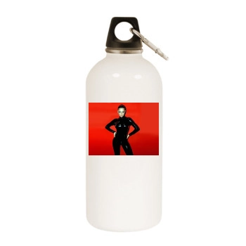 Cheryl Tweedy White Water Bottle With Carabiner