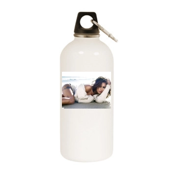 Cheryl Tweedy White Water Bottle With Carabiner