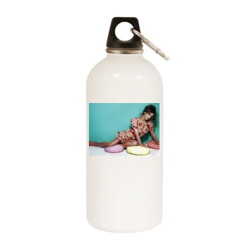 Cheryl Tweedy White Water Bottle With Carabiner