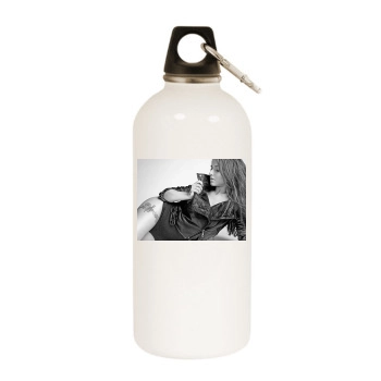 Cheryl Tweedy White Water Bottle With Carabiner
