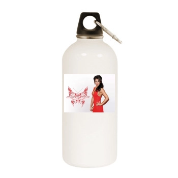 Cheryl Tweedy White Water Bottle With Carabiner