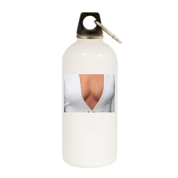 Cheryl Tweedy White Water Bottle With Carabiner