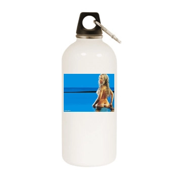 Christina Aguilera White Water Bottle With Carabiner