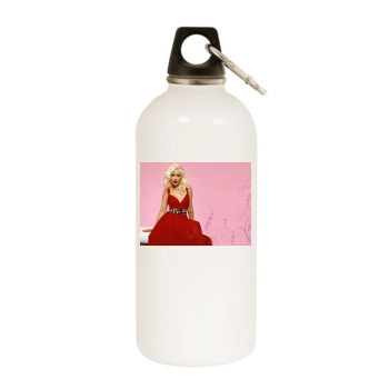 Christina Aguilera White Water Bottle With Carabiner