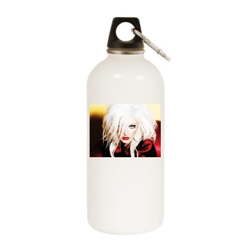 Christina Aguilera White Water Bottle With Carabiner