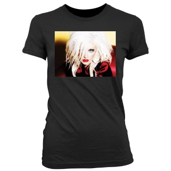 Christina Aguilera Women's Junior Cut Crewneck T-Shirt