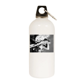 Christina Aguilera White Water Bottle With Carabiner