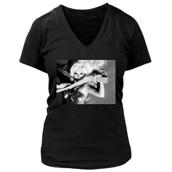 Christina Aguilera Women's Deep V-Neck TShirt