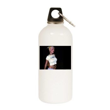 Christina Aguilera White Water Bottle With Carabiner